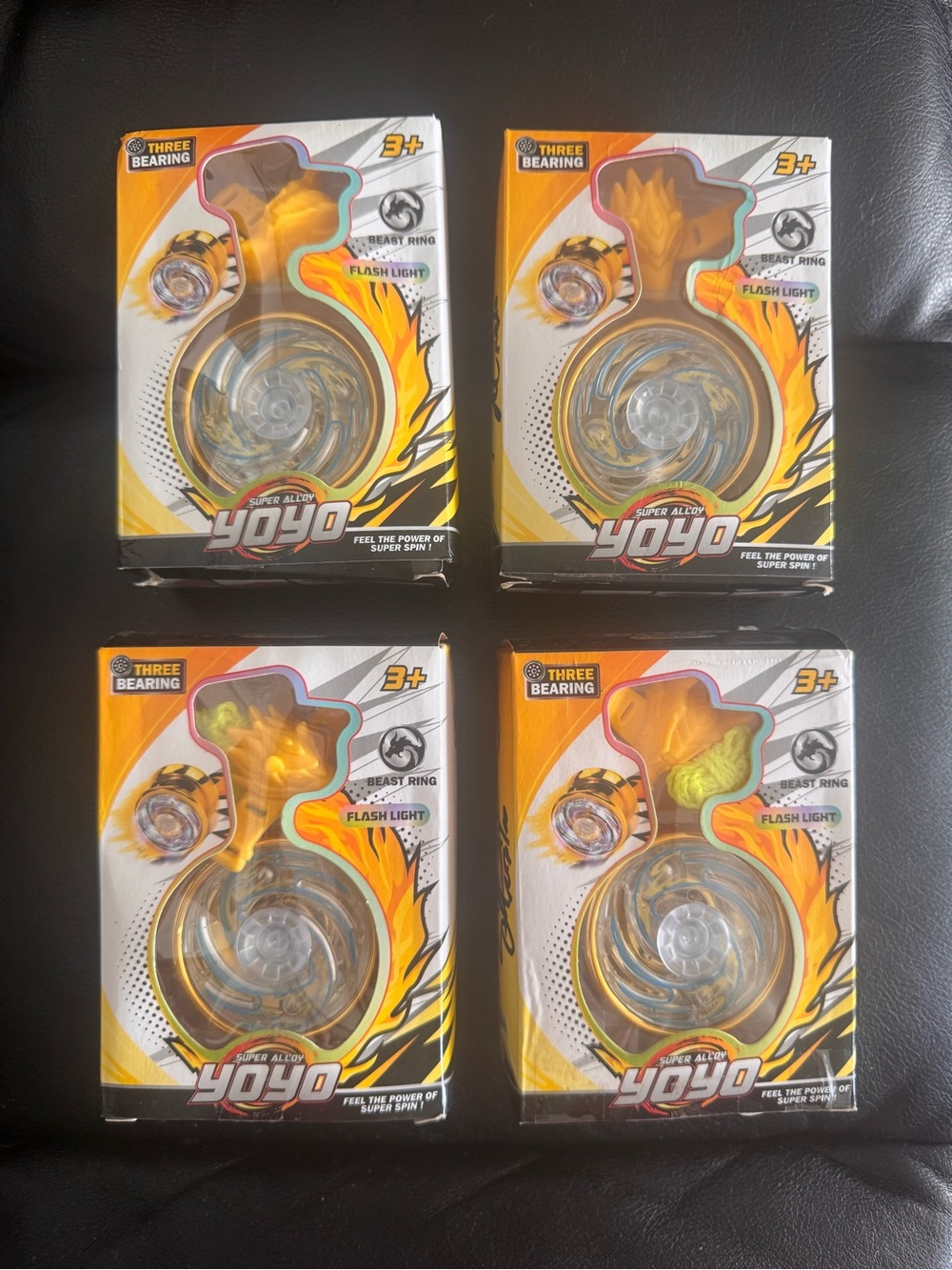 NEW 4 set YOYO Super Alloy Kids Yo-yo Toy with Flashing Light - Yellow